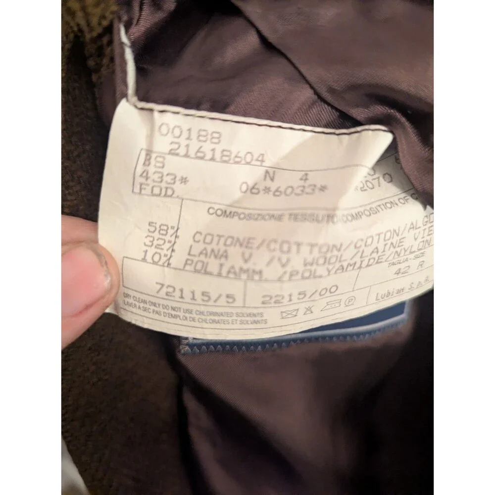 Mickey Spatz Nordstrom Stylbiella Italy Wool Cotton Herringbone Sport Coat 42S